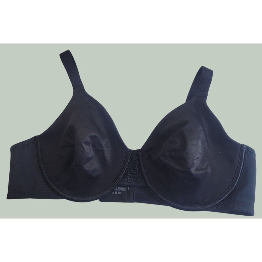 Vanity Fair Underwire Bra Full Coverage Minimalist Everyday Comfort Black Sz 40C